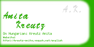 anita kreutz business card